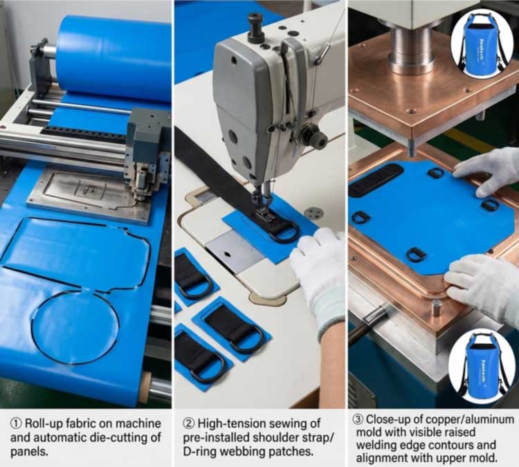 Процесс производства сухих мешков: от резки материала до радиочастотной сварки